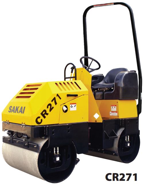 CR271 compact asphalt roller or small asphalt roller with vibratory double drums.