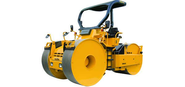 Sakai static three wheel asphalt roller with 30,955 pound or 15 ton operating weight.