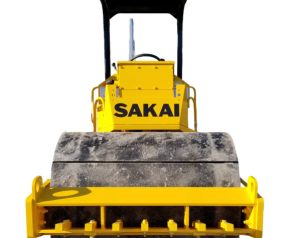 SV204TF 5 ton vibratory soil roller with smooth drum shell kit installed over padfoot or sheepsfoot.