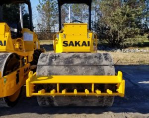SV204TF compact soil compactor with smooth shell kit over padfoot drum.