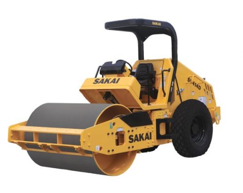 Sakai SV414 67" smooth drum 8 ton soil roller with turf tires.