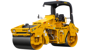 58" 8 ton asphalt roller with double drum oscillation and vibration.