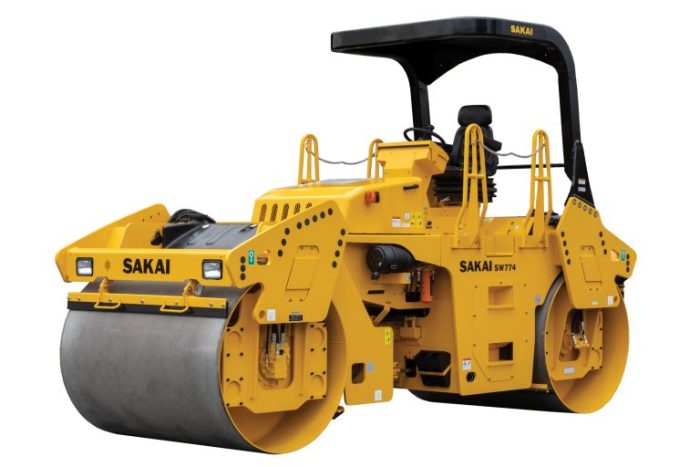 66" asphalt roller with double drum oscillation and vibration.