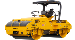 Sakai SW884 highway class tandem asphalt roller with 79" vibratory drums super high frequency model producing 4,000 VPM.