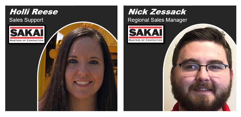 New employees join Sakai America, Inc in Adairsville, GA USA: Holli Reese and Nick Zessack.
