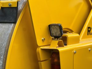 Rear upgraded LED lighting on the SAKAI R2H-4 three wheel asphalt compactor.
