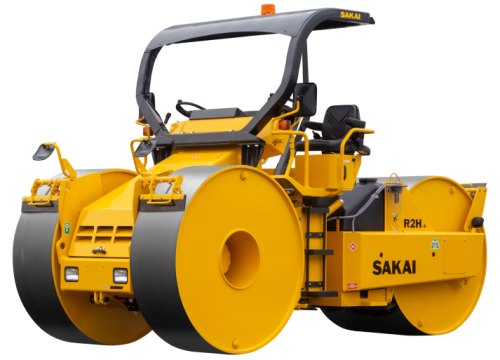 Sakai R2H-4 three wheel high PLI static asphalt roller used for the most smoothness.