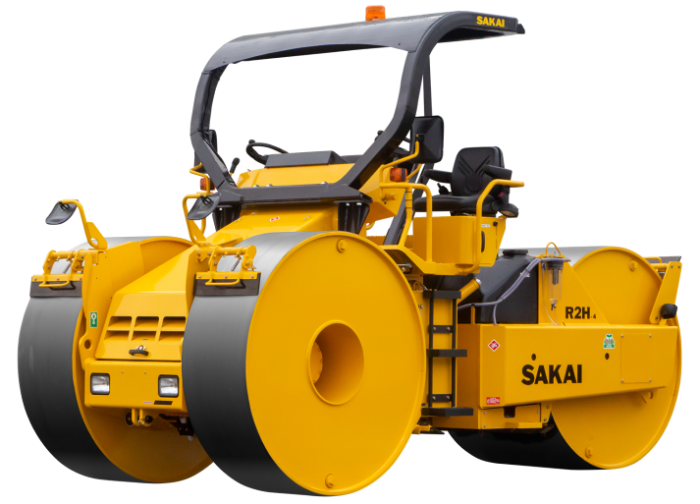 Sakai R2H-4 three wheel high PLI static asphalt roller used for the most smoothness.