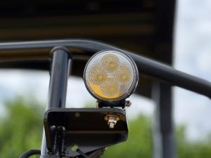 Close up of the standard LED light assembly on the SW884 & SW994 series asphalt rollers.
