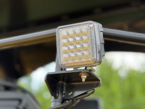 Close up of the optional upgraded LED light assembly on the SW884 & SW994 series asphalt rollers.