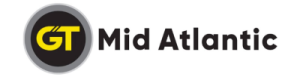 Logo for GT Mid Atlantic, an authorized SAKAI compaction equipment dealer in Maryland, New Jersey, Pennsylvania, and Deleware.