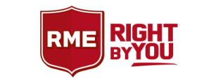 Logo for Rocky Mountain Equipment or RME, an authorized SAKAI dealer in Canada in Alberta, Saskatchewan, and Manitoba territories.