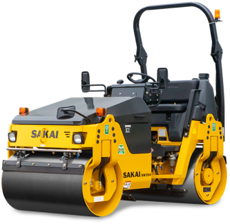 Sakai SW354 3 ton double drum 47" vibratory small asphalt roller compactor in stock and available for sale.