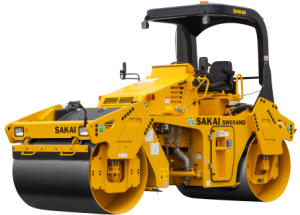 SAKAI SW654ND asphalt roller with oscillation and vibration selectable in both of the double drums.