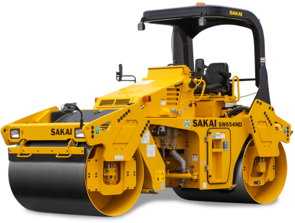 SAKAI SW654ND asphalt roller with oscillation and vibration selectable in both of the double drums.
