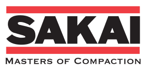 Sakai America, Inc logo with Masters of Compaction tag line