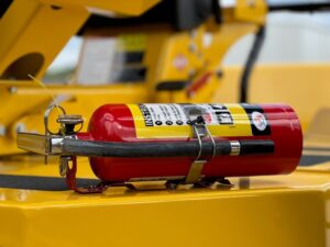 Optional operator deck mounted ABC fire extinguisher fit for the SW884 and SW994 double drum rollers.