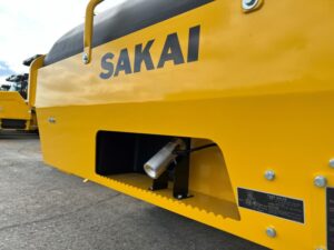 Front of the SW884 and SW994 rollers with the optional mat temperature sensor mounted for use with intelligent compaction equipment.