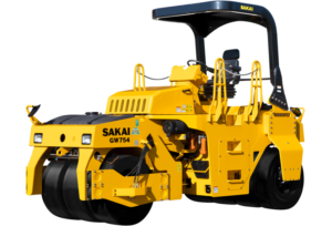 The Sakai GW754 asphalt roller is the world's only vibratory pneumatic tire roller & is designed for compaction on bridges, airport paving, & highway paving jobs.