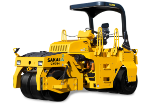 The Sakai GW754 asphalt roller is the world's only vibratory pneumatic tire roller & is designed for compaction on bridges, airport paving, & highway paving jobs.