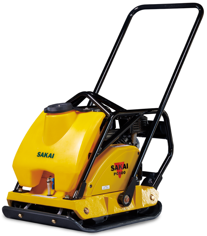 Sakai PC800 Honda powered vibratory plate compactor or tamper for asphalt paving, maintenance, patching or landscaping.