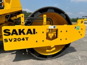 Optional smooth shell kit for the SV204T soil compactor mounted over the standard padfoot drum.