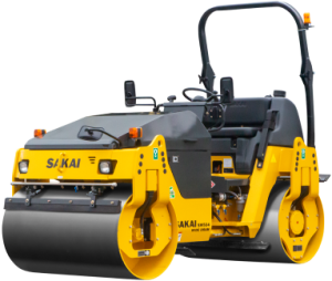 Sakai SW504 double drum vibratory 4 ton asphalt roller for parking lot paving and driveway paving.
