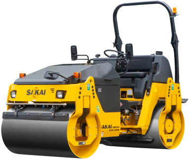 Sakai SW504 double drum vibratory 4 ton asphalt roller for parking lot paving and driveway paving.