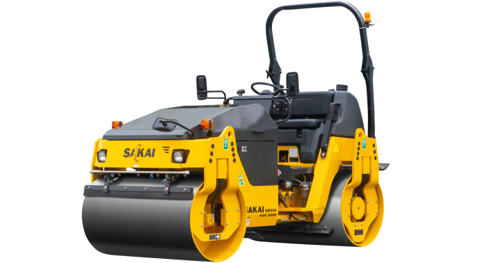 Sakai SW504W double drum or tandem vibratory asphalt roller machine for paving contractors.