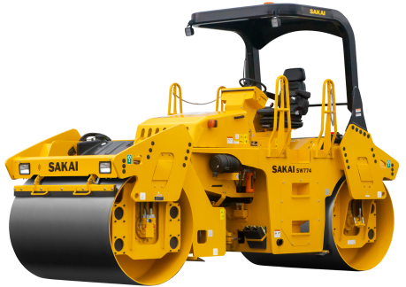 SW774 66" or 11 ton double drum vibratory asphalt roller that is made in the USA.